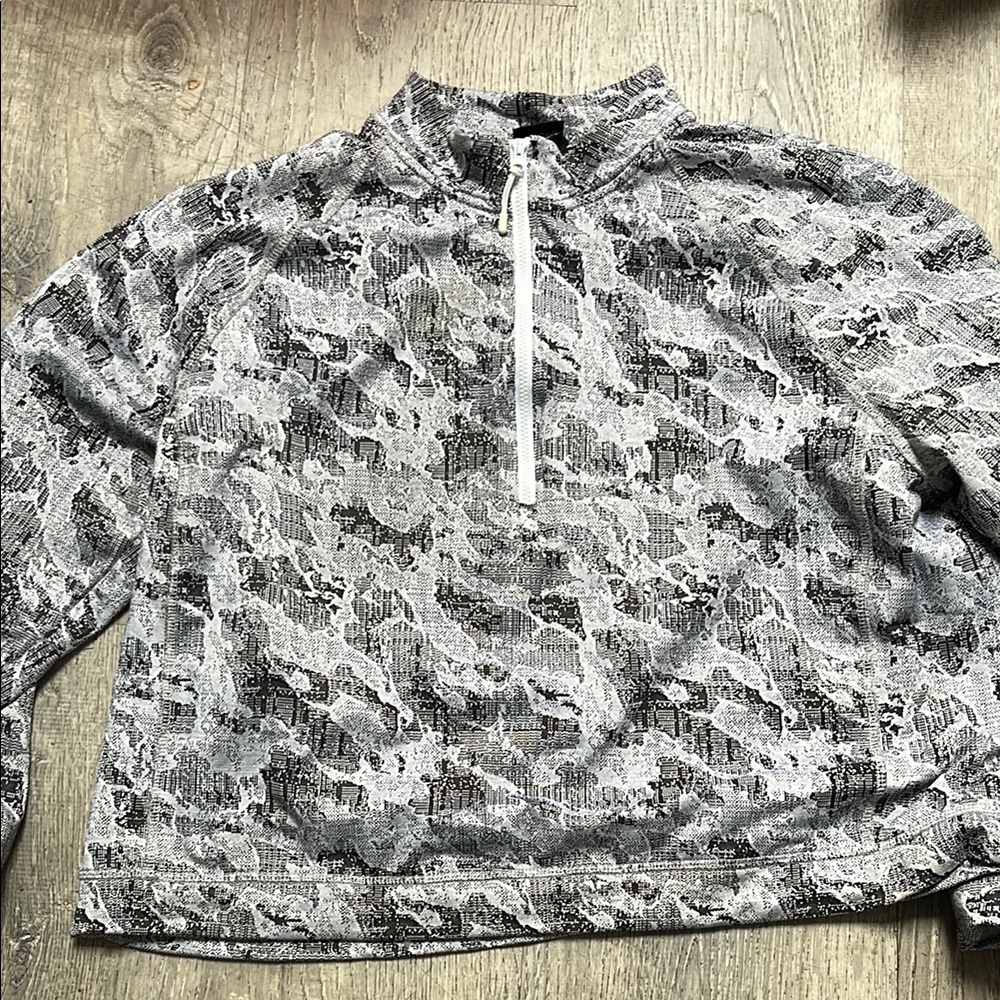 Gray and Black Patterned Pullover